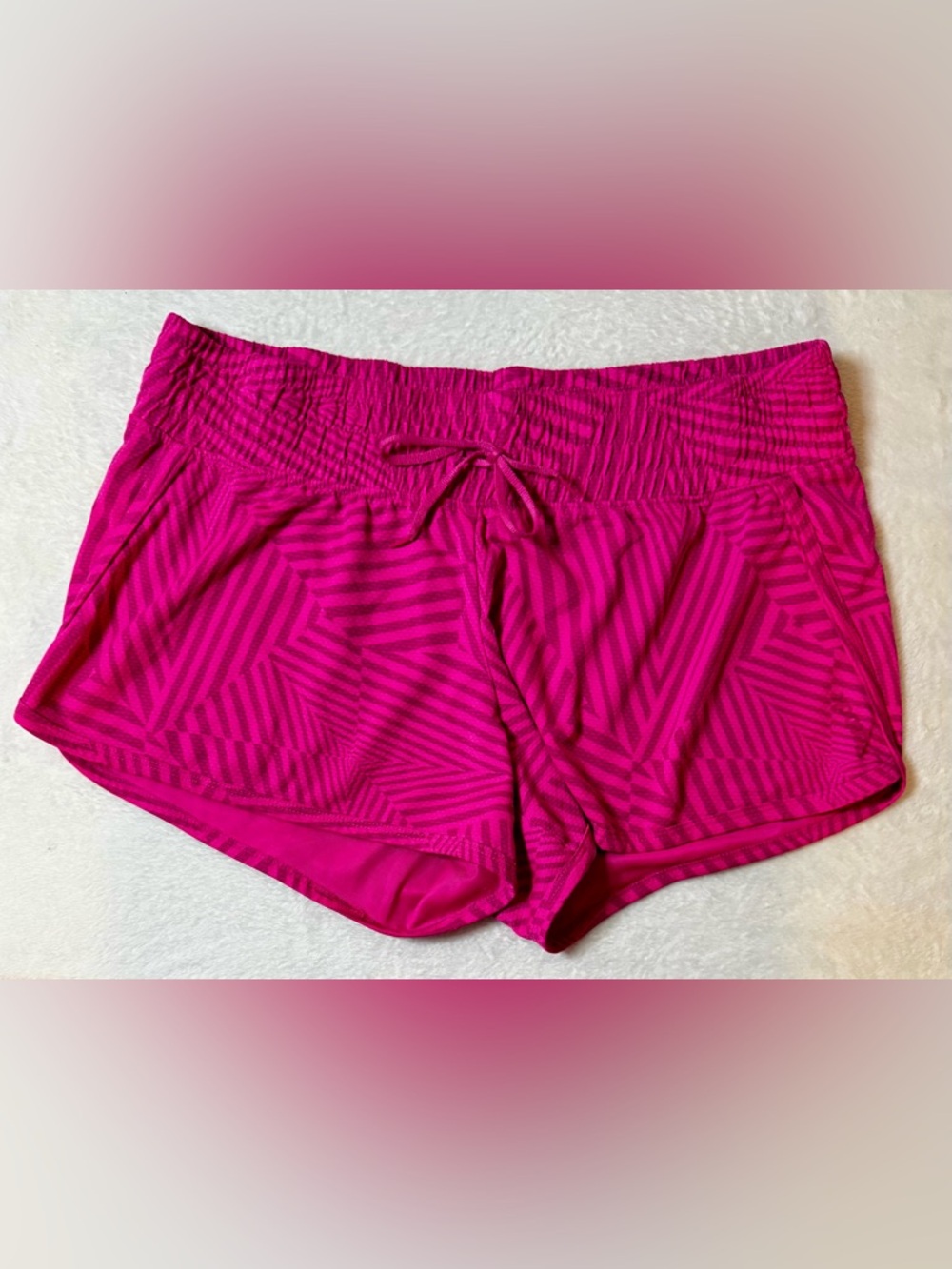 Hot Pink Reebok Small Geometric Active Shorts